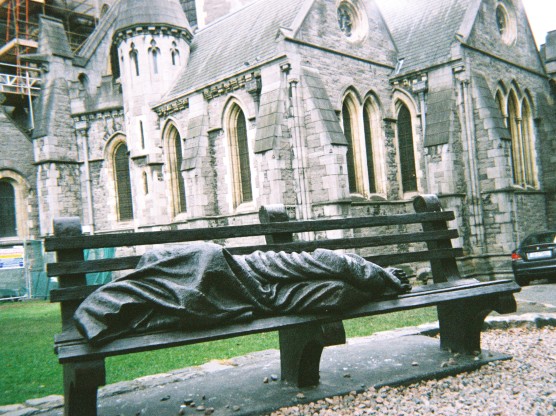 Homeless sculpture in Christchurch